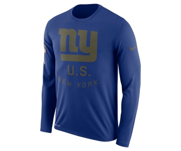 New York Giants Nike Salute To Service Sideline Legend Performance Long Sleeve T-Shirt Royal
