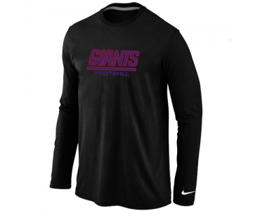 Nike New York Giants Authentic font Long Sleeve T-Shirt Black