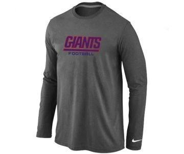 Nike New York Giants Authentic font Long Sleeve T-Shirt D.Grey