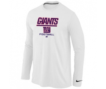 Nike New York Giants Critical Victory Long Sleeve T-Shirt White