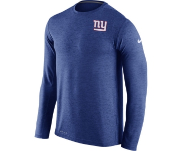 Nike New York Giants Royal Blue Dri-Fit Touch Long Sleeve Performance Men's T-Shirt