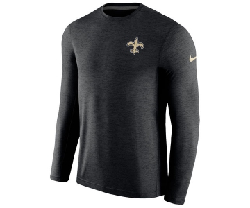 Men's New Orleans Saints Nike Black Coaches Long Sleeve Performance T-Shirt