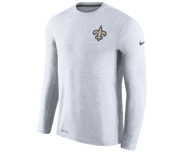 Men's New Orleans Saints Nike White Coaches Long Sleeve Performance T-Shirt