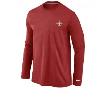 New Orleans Sains Logo Long Sleeve T-Shirt Red