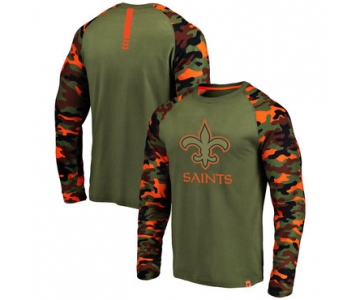 New Orleans Saints Heathered Gray Camo NFL Pro Line by Fanatics Branded Long Sleeve T-Shirt
