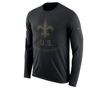 New Orleans Saints Nike Salute To Service Sideline Legend Performance Long Sleeve T-Shirt Black