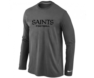 Nike New Orleans Saints Authentic font Long Sleeve T-Shirt D.Grey