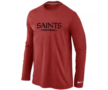 Nike New Orleans Saints Authentic font Long Sleeve T-Shirt Red