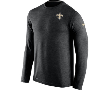Nike New Orleans Saints Black Dri-Fit Touch Long Sleeve Performance Men's T-Shirt