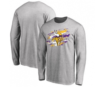 Men's Minnesota Vikings NFL Pro Line Ash True Colors Long Sleeve T-Shirt