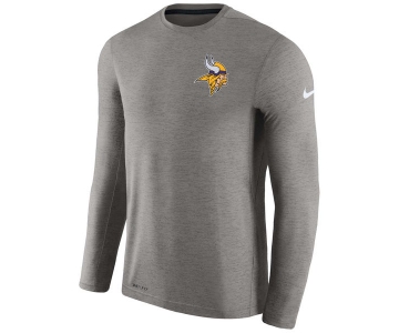 Men's Minnesota Vikings Nike Charcoal Coaches Long Sleeve Performance T-Shirt