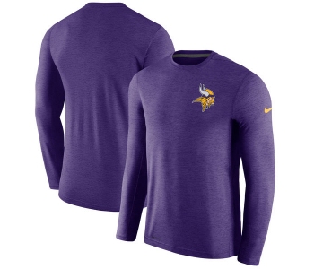 Men's Minnesota Vikings Nike Purple Coaches Long Sleeve Performance T-Shirt