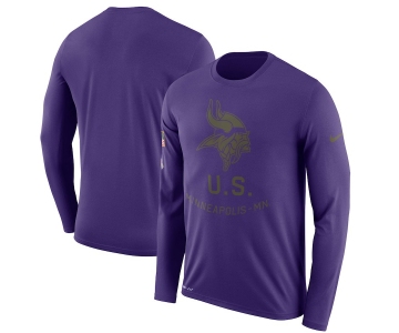 Minnesota Vikings Nike Salute To Service Sideline Legend Performance Long Sleeve T-Shirt Purple