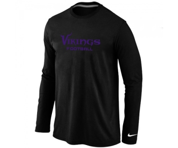 Nike Minnesota Vikings Authentic font Long Sleeve T-Shirt Black