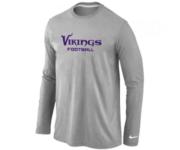 Nike Minnesota Vikings Authentic font Long Sleeve T-Shirt Grey