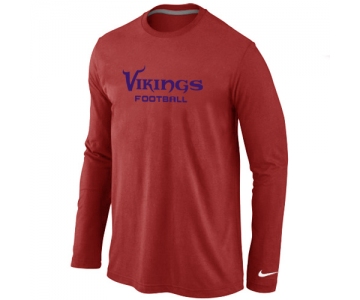 Nike Minnesota Vikings Authentic font Long Sleeve T-Shirt Red