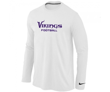 Nike Minnesota Vikings Authentic font Long Sleeve T-Shirt White