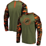 Miami Dolphins Heathered Gray Camo NFL Pro Line by Fanatics Branded Long Sleeve T-Shirt