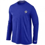 Miami Dolphins Sideline Legend Authentic Logo Long Sleeve T-Shirt Blue