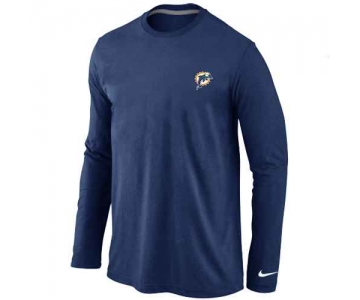 Miami Dolphins Sideline Legend Authentic Logo Long Sleeve T-Shirt D.Blue