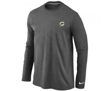 Miami Dolphins Sideline Legend Authentic Logo Long Sleeve T-Shirt D.Grey
