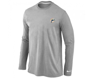 Miami Dolphins Sideline Legend Authentic Logo Long Sleeve T-Shirt Grey