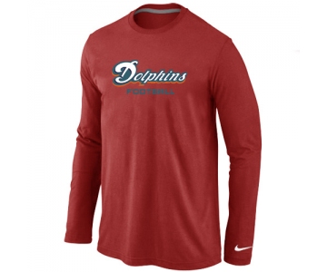 Nike Miami Dolphins Authentic font Long Sleeve T-Shirt Red