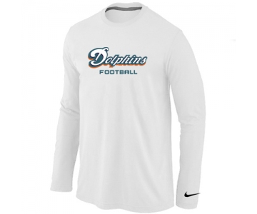 Nike Miami Dolphins Authentic font Long Sleeve T-Shirt White