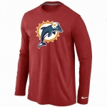 Nike Miami Dolphins Logo Long Sleeve T-Shirt RED