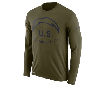 Los Angeles Chargers Nike Salute To Service Sideline Legend Performance Long Sleeve T-Shirt Olive
