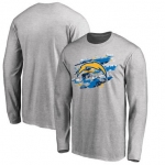 Men's Los Angeles Chargers NFL Pro Line Ash True Colors Long Sleeve T-Shirt