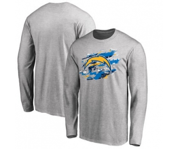 Men's Los Angeles Chargers NFL Pro Line Ash True Colors Long Sleeve T-Shirt