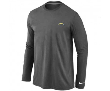 San Diego Chargers Logo Long Sleeve T-Shirt D.Grey