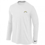 San Diego Chargers Logo Long Sleeve T-Shirt White