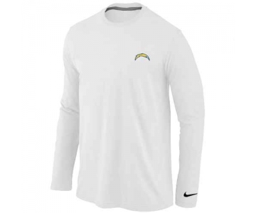 San Diego Chargers Logo Long Sleeve T-Shirt White