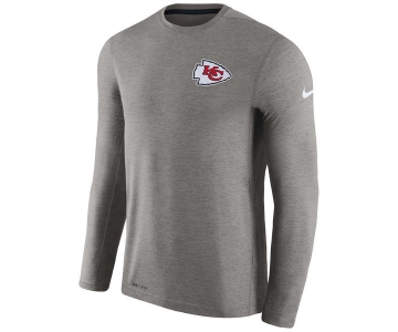 Men's Kansas City Chiefs Nike Charcoal Coaches Long Sleeve Performance T-Shirt