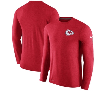 Men's Kansas City Chiefs Nike Red Coaches Long Sleeve Performance T-Shirt