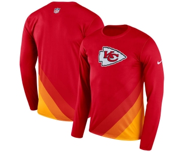 Men's Kansas City Chiefs Nike Red Sideline Legend Prism Performance Long Sleeve T-Shirt