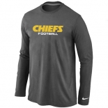 Nike Kansas City Chiefs Authentic font Long Sleeve T-Shirt D.Grey