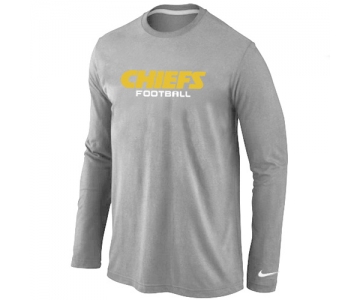 Nike Kansas City Chiefs Authentic font Long Sleeve T-Shirt Grey