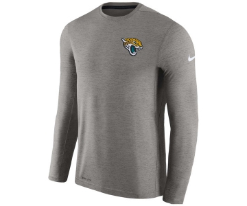 Men's Jacksonville Jaguars Nike Charcoal Coaches Long Sleeve Performance T-Shirt