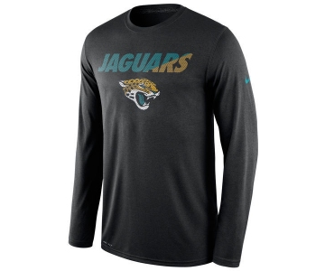 Nike Jaguars Black Team Logo Men's Long Sleeve T Shirt
