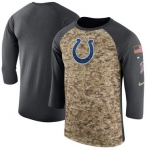 Men's Indianapolis Colts Nike Camo Anthracite Salute to Service Sideline Legend Performance Three-Quarter Sleeve T Shirt