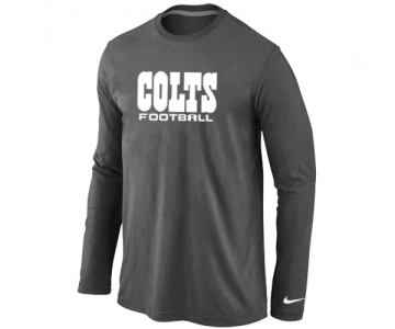 Nike Indianapolis Colts Authentic font Long Sleeve T-Shirt D.Grey