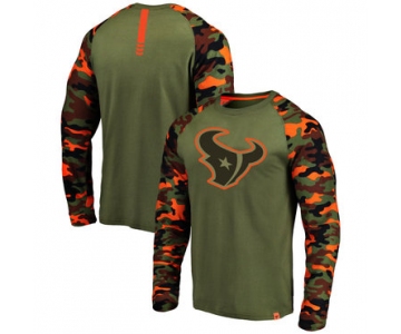 Houston Texans Heathered Gray Camo NFL Pro Line by Fanatics Branded Long Sleeve T-Shirt