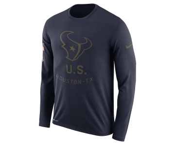 Houston Texans Nike Salute To Service Sideline Legend Performance Long Sleeve T-Shirt Navy