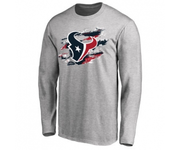 Men's Houston Texans NFL Pro Line Ash True Colors Long Sleeve T-Shirt