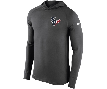 Men's Houston Texans Nike Charcoal Stadium Touch Hooded Performance Long Sleeve T-Shirt