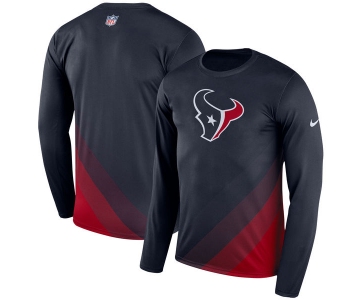 Men's Houston Texans Nike Navy Sideline Legend Prism Performance Long Sleeve T-Shirt