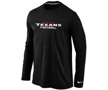 Nike Houston Texans Authentic font Long Sleeve T-Shirt Black